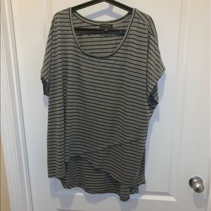 💝Lane Bryant Asymmetric Black and gray shirt